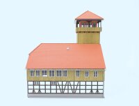 Busch H0 1450 Gebäude Requisitenhaus Feuerwache Schwenningen gebaut / Licht