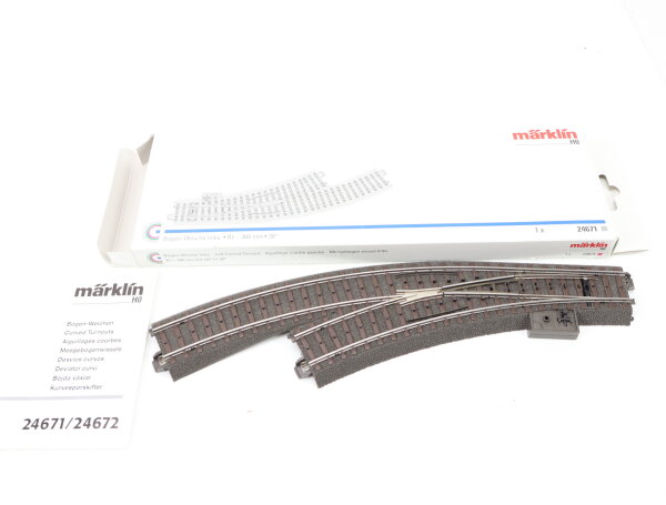 Märklin H0 24671 Gleismaterial C-Gleis Weiche Bogenweiche links R1 360 mm / 30°