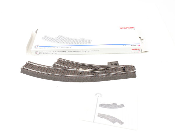 Märklin H0 24672 Gleismaterial C-Gleis Weiche Bogenweiche rechts R1 360 mm / 30°