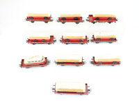 Märklin H0 4423/4503 10x offener Güterwagen Niederbordwagen mit Zirkuswagen