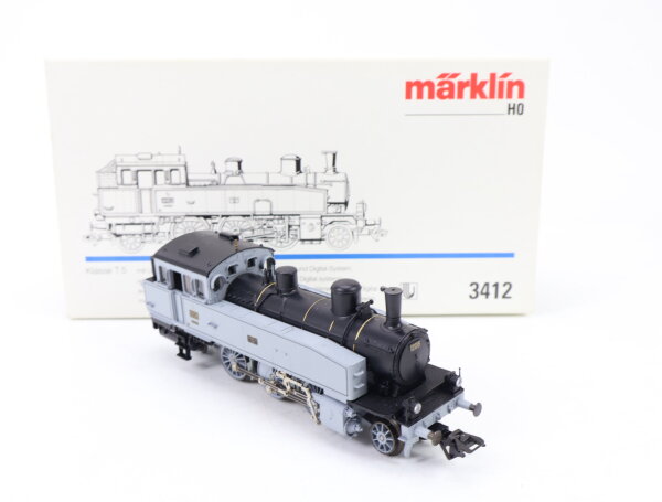 Märklin H0 3412 Dampflok Tenderlok T5 grau BR 1208 K.W.St.E. / Delta Digital NEM