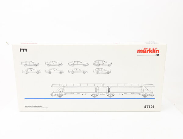 Märklin H0 47121 Doppel-Autotransportwagen mit 8 PKW 435 2 006-9 DB/ NEM MHI OVP
