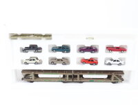 Märklin H0 47121 Doppel-Autotransportwagen mit 8 PKW...
