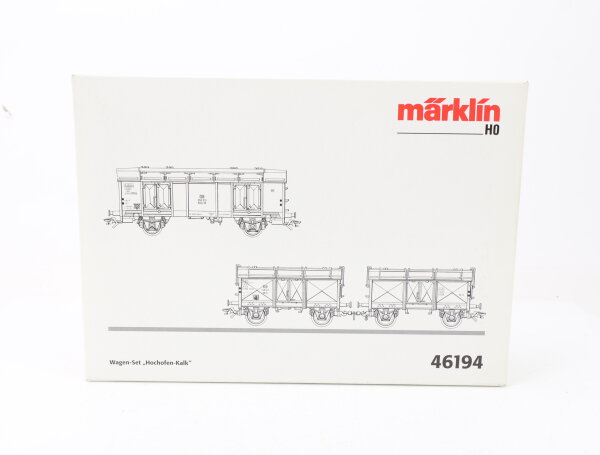 Märklin H0 46194 Güterwagen-Set 3-tlg. "Hochofen-Kalk" DB / NEM OVP