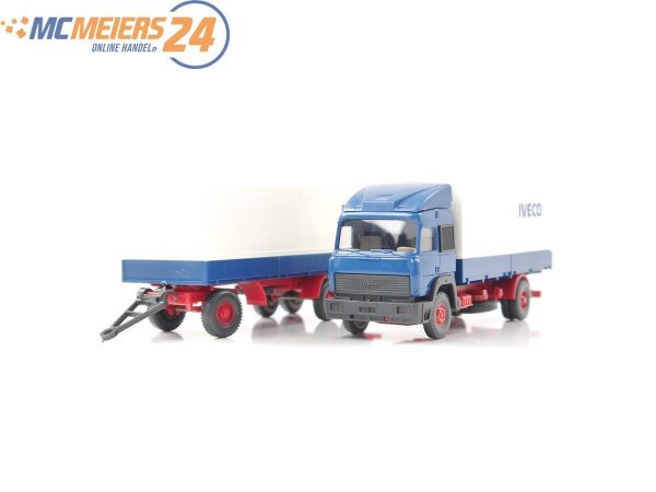 Wiking H0 Modellauto Werbemodell LKW Pritschen-Hängerzug Iveco 1:87 E73