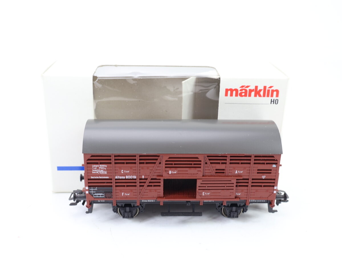 Märklin H0 4888 gedeckter Güterwagen Verschlagwagen Viehwagen 80