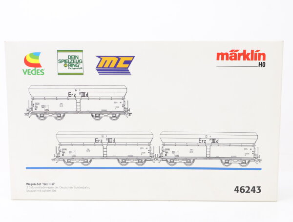 Märklin H0 46243 Güterwagen-Set 3-tlg. Selbstentladewagen "Erz IIId" DB / NEM