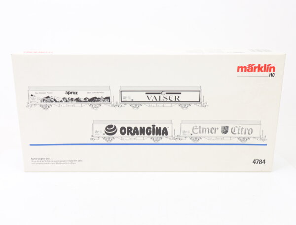 Märklin H0 4784Güterwagen-Set 4-tlg. gedeckte Schiebewandwagen Hbis SBB /NEM OVP