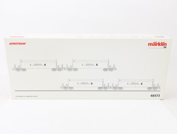 Märklin H0 48573 Güterwagen-Set 4-tlg. Lastrohrwagen "Amphibischer Verkehr" /NEM