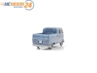 Wiking H0 327/1C Modellauto VW T1 Doppelkabine mattgraublau~ 1:87 E73a