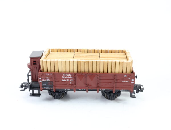 Märklin H0 46032 Güterwagen Hochbordwagen mit Brhs. 54 071 Halle DRG / NEM