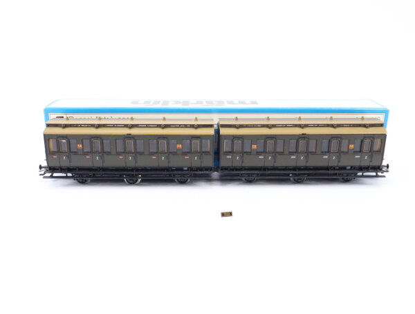 Märklin H0 4207 Personenwagen Doppel-Abteilwagen 2. Klasse 1557/1558 K.P.E.V.