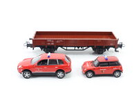 Märklin H0 00752-08 Güterwagen Niederbordwagen mit Feuerwehr PKW 313 2 351-0 DB