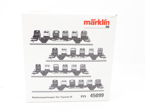 Märklin H0 45099 Güterwagen-Set 4-tlg. Autotransportwagen mit Ladung DB /MHI NEM