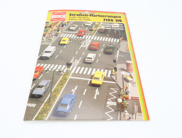 Busch H0 7196 Straßenmarkierungen Anreibesymbole Fahrbahnmarkierungen