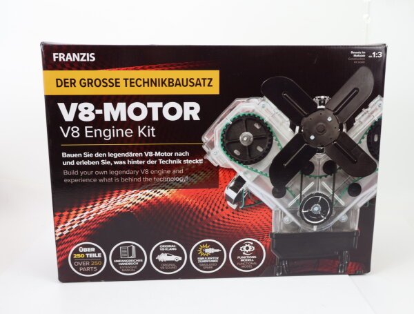 Franzis 67114  Der große Technikbausatz V8-Motor Funktionsmodell / Sound 1:3