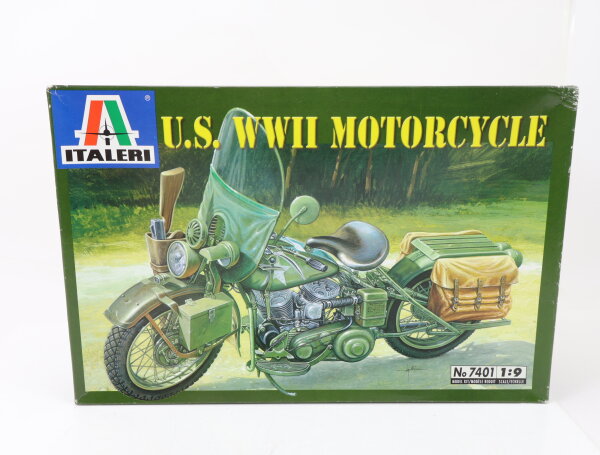 Italeri 7401 Modellauto-Bausatz Motorrad U.S. WWII Motorcycle Model Kit 1:9