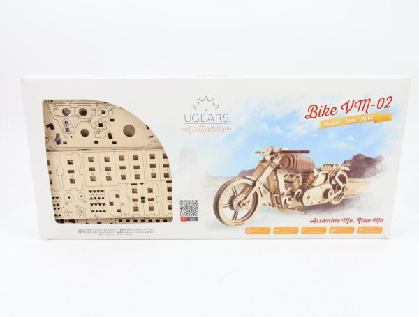 Ugears V-Models 70051 Modellfahrzeug Bausatz Motorrad Bike VM-02 / Holz 1:10