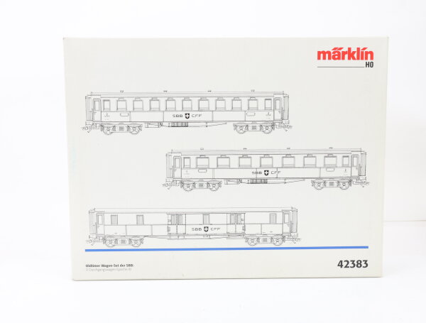 Märklin H0 42383 Personenwagenset 3-tlg. "Oldtimer Wagen-Set der SBB" / NEM