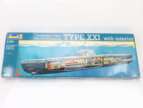 Revell 05078 Modell-Bausatz Deutsches U-Boot Typ XXI mit interior 1:144