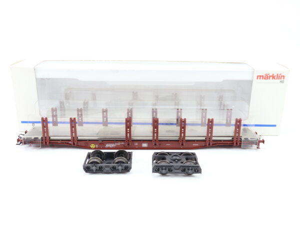 Märklin H0 4666 Güterwagen Doppelrungenwagen mit Schienenladung 472 4 606-7 /NEM