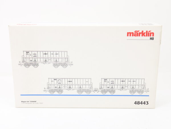 Märklin H0 48443 Güterwagenset 3-tlg. Erz Transporter "Usinor" SNCF / NEM
