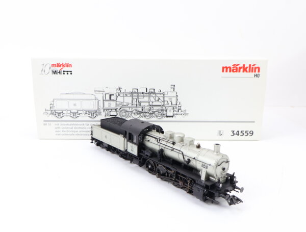 Märklin H0 34559 Dampflok "10 Jahre MHI" silber BR 55 DB / Delta Digital NEM