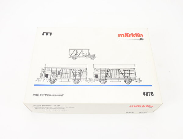 Märklin H0 4876 Leerkarton OVP für Güterwagen-Set "Bananentransport" / MHI