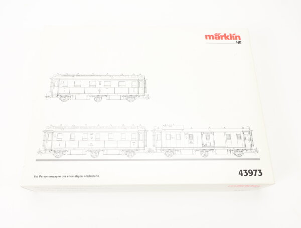 Märklin H0 43973 Personenwagen-Set der ehemaligen Reichsbahn 3-tlg. / NEM Licht