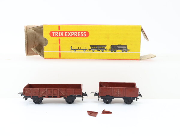 Trix Express H0 3450 3451 2x Güterwagen Niederbordwagen 6074/32 907 DB / OVP
