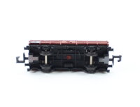 Minitrix N 3513 offener Güterwagen Niederbordwagen mit Fässern 804 317 DB