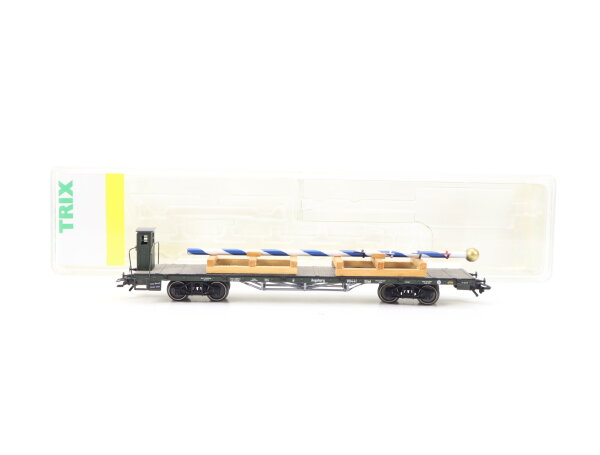 Trix H0 42072 Güterwagen Flachwagen Rungenwagen mit Maibaum 80441SSml / NEM OVP