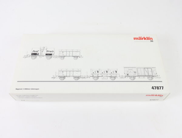 Märklin H0 47877 Leerkarton OVP für Wagenset "5 Oldtimer-Güterwagen" SNCB