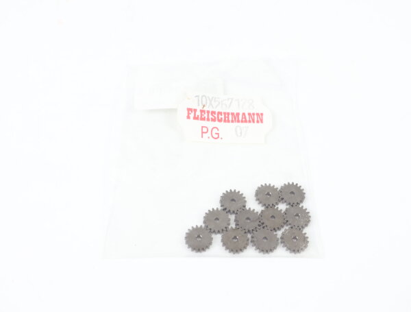 E1641 Fleischmann H0 567128 Ersatzteil 11x Zahnrad Z=16 M0,4 Metall