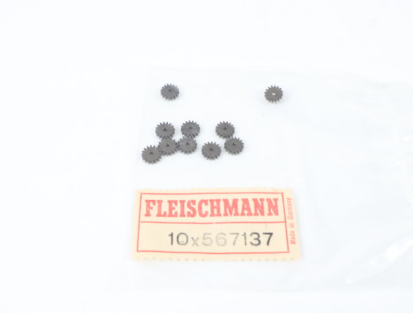 E1641 Fleischmann H0 567137 Ersatzteil 10x Zahnrad Z=16 gegl. - schw.vernickelt