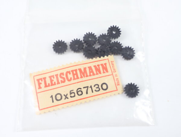 E1641 Fleischmann H0 567130 Ersatzteil 10x Zahnrad Z=16 M0,4 - schwarz