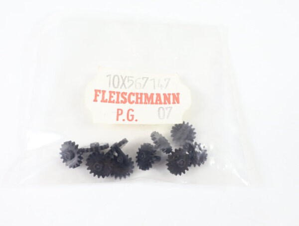 E1641 Fleischmann H0 567147 Ersatzteil 10x Zahnrad Z=17 M0,4 - schwarz