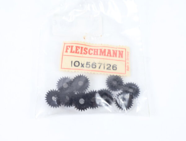 E1641 Fleischmann H0 567126 Ersatzteil 10x Zahnrad Z:14/24 SCHWARZ