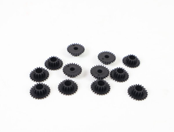 E1641 Fleischmann H0 567126 Ersatzteil 12x Zahnrad Z:14/24 SCHWARZ