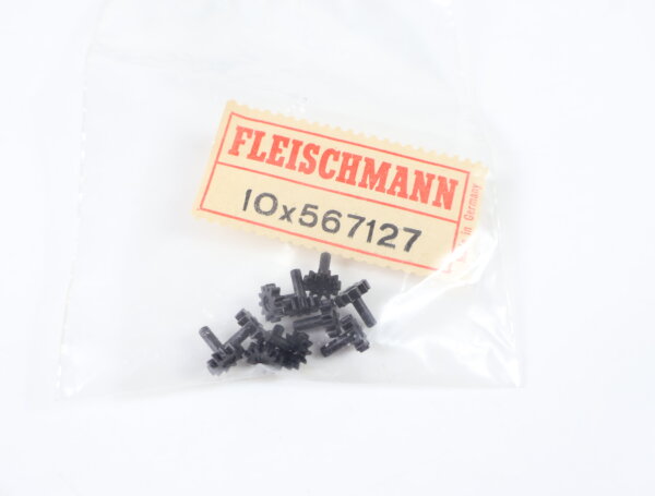 E1641 Fleischmann H0 567127 Ersatzteil 10x Zahnrad Z:11 SCHWARZ