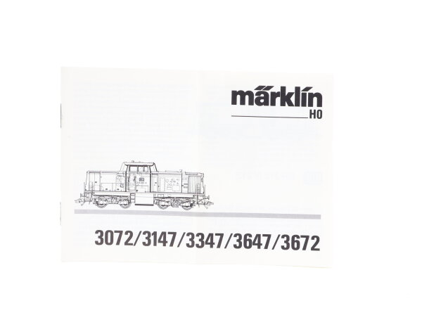 Märklin H0 3072/3147/3347/3647/3672 Beschreibung Anleitung für Diesellok BR 212