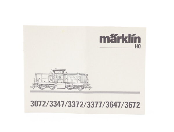Märklin H0 3072/3347/3372/3377/3647/3672 Beschreibung Anleitung Diesellok BR 212