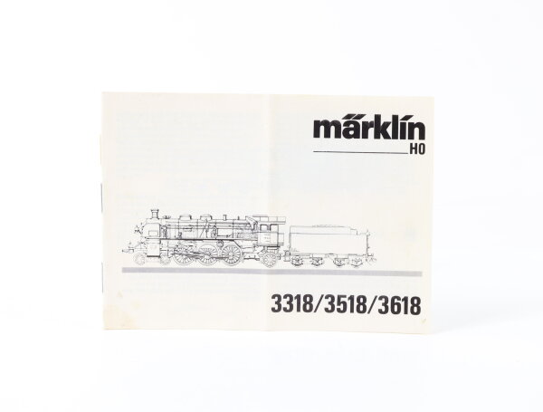 Märklin H0 3318/3518/3618 Beschreibung Anleitung für Dampflok BR 18 434 DRG