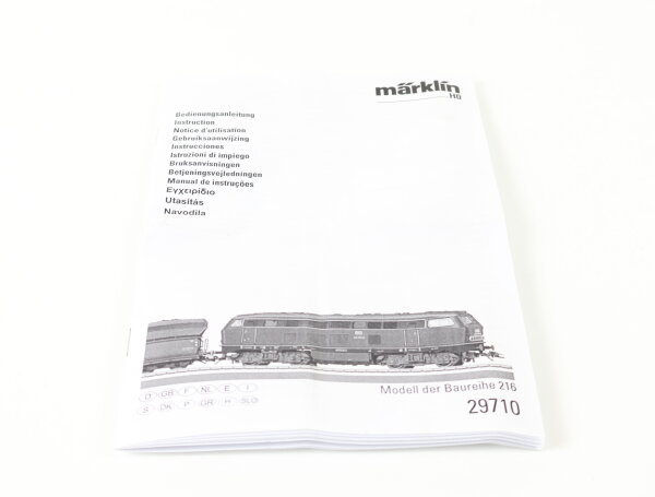 Märklin H0 29710 Beschreibung Anleitung für Diesellok "Modell der Baureihe 216"