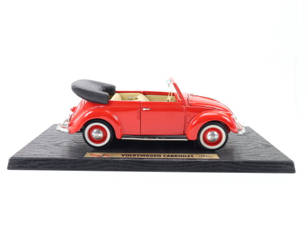 Maisto Modellauto PKW Volkswagen Cabriolet (1951) rot 1:18