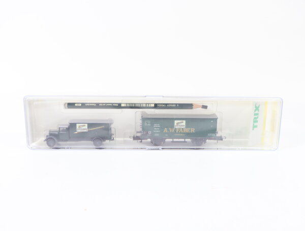 Trix H0 23987 Wagenset 2-tlg Museumswagen 2001 mit LKW "A.W.Faber Castell" / NEM