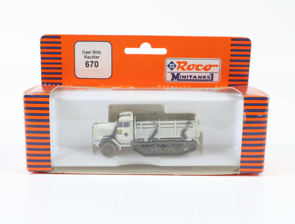 Roco minitanks H0 670 Militärfahrzeug Raupen-LKW Opel Blitz Maultier 1:87