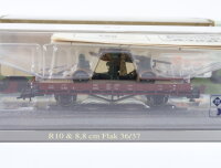 Roco minitanks H0 875 Güterwagen Rungenwagen + Flak 8,8 cm 22 384 DR / NEM