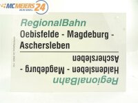 E244 Zuglaufschild Waggonschild RegionalBahn Güsten...