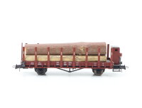 Roco H0 46481 Güterwagen Niederbordwagen Rungenwagen 28 651 braun DR / NEM DC